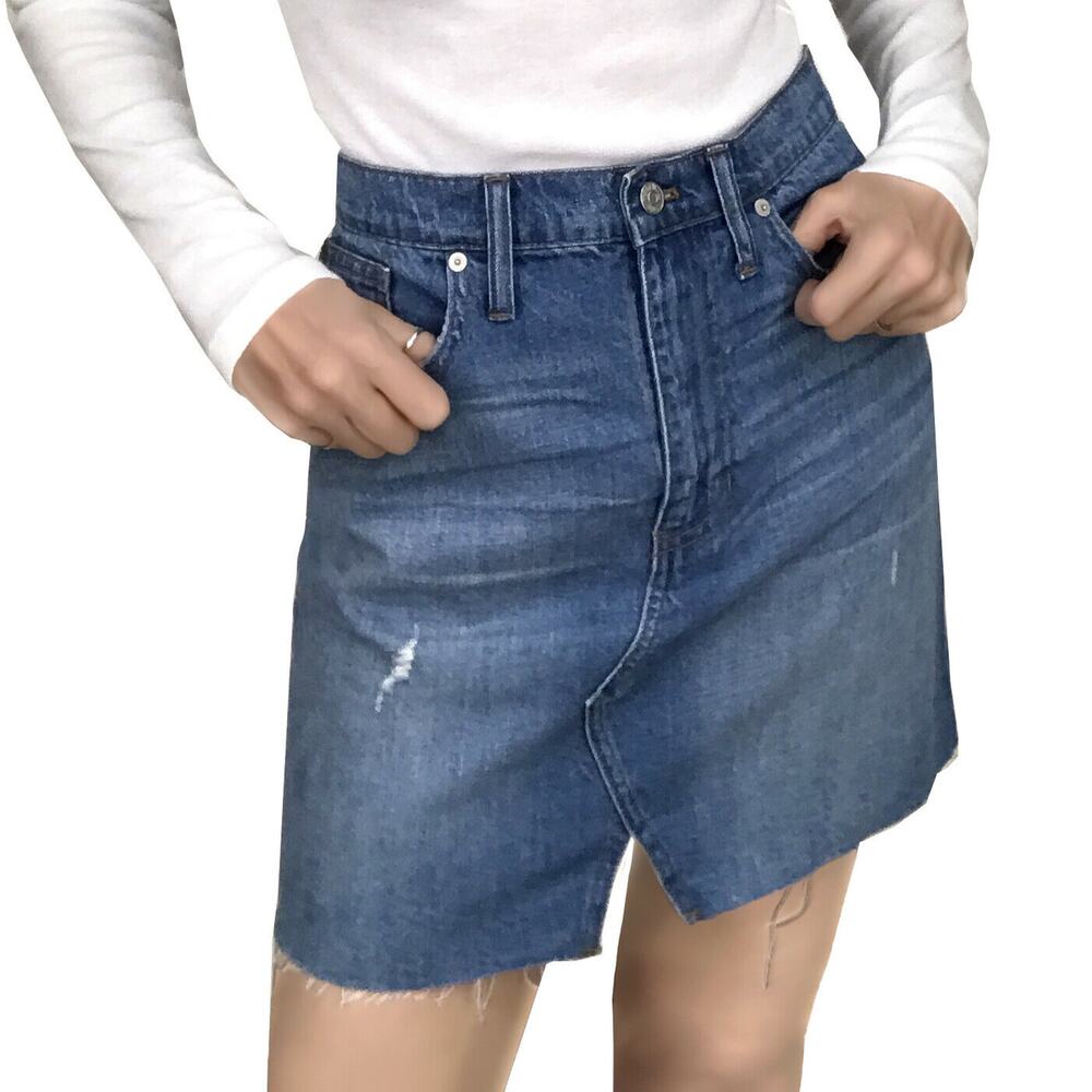 Madewell Rigid Denim A-Line Skirt Sz 28 6 New $70 Mini Jean Keene Wash Cotton